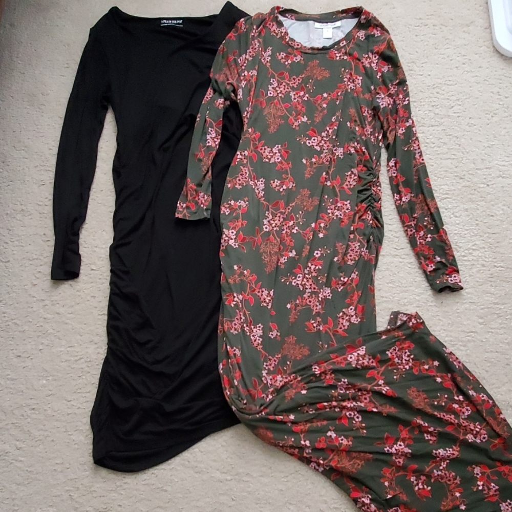 2 maternity long sleeve L dresses